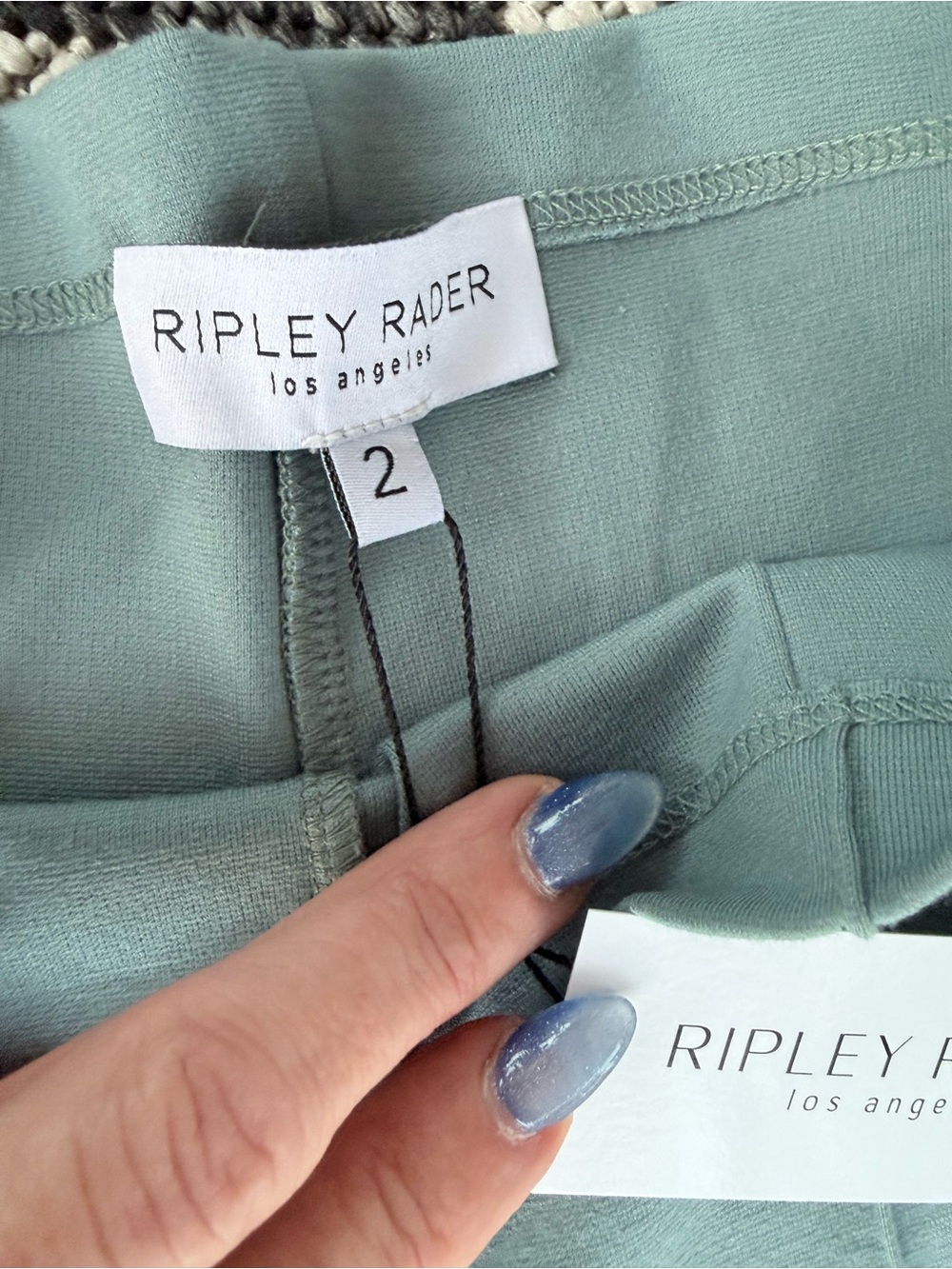 NWT Ripley Rader Sea Blue Ponte Wide Leg Cropped Pants Size 2 Inseam 27.5 inches - Picture 3 of 6